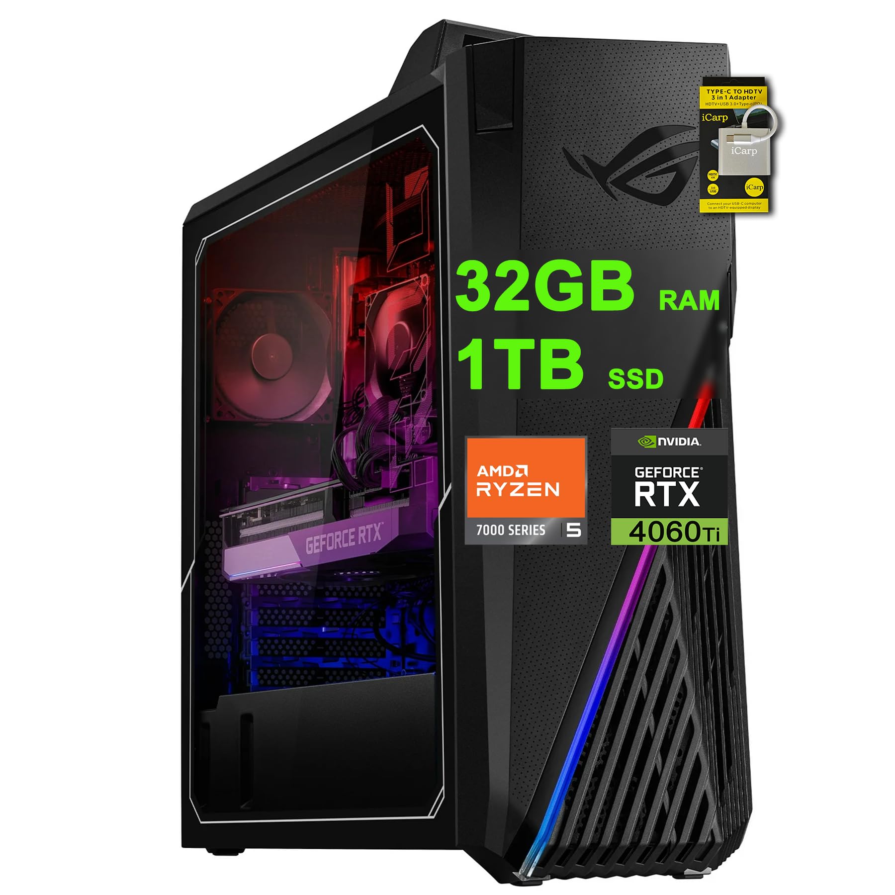 Amazon.com: ASUS ROG Strix G15DS Gaming Desktop AMD Hexa